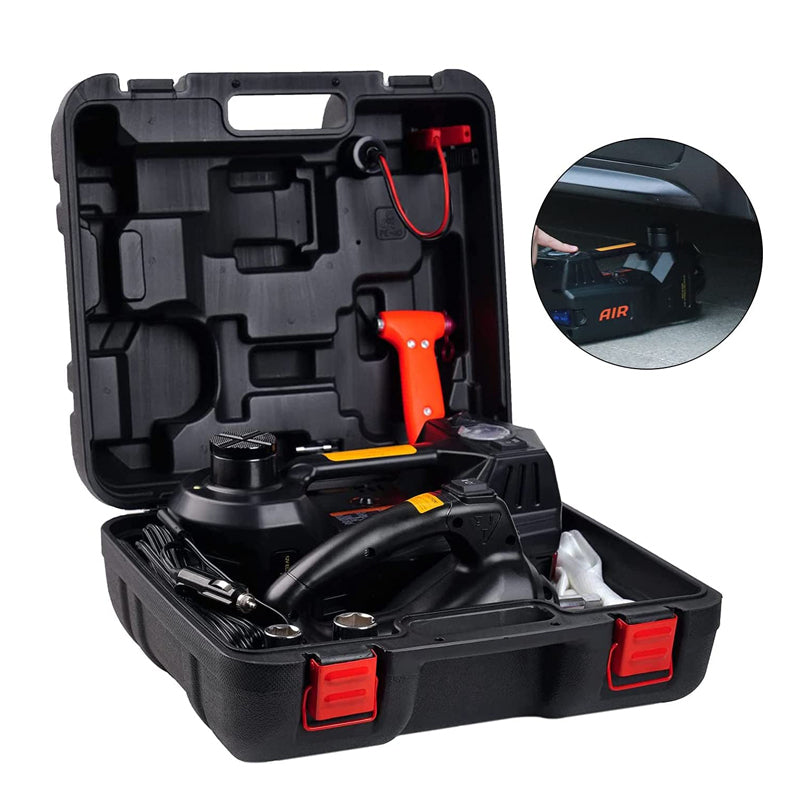 Electric car jack kit 3-in-1 with impact wrench and tire inflator
