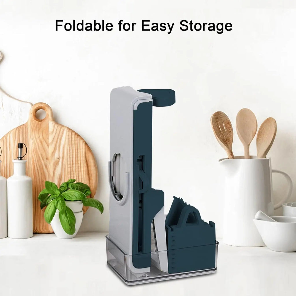 Safe Mandoline Slicer – Adjustable Stainless Steel Vegetable Cutter with Container & 3 Blade Plates