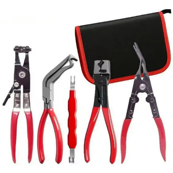 5-Piece Automotive Disconnect Pliers Kit – Terminal & Hose Clamp Removal Tools with Case