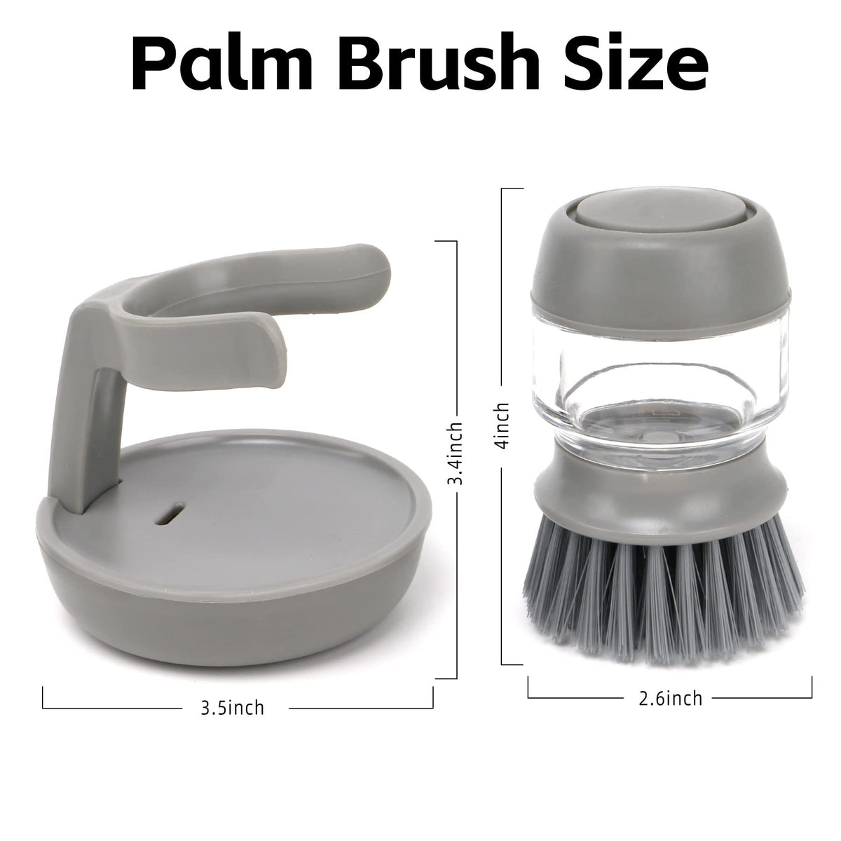 Press-Down Dish Brush with Soap Dispenser – Kitchen Sink Scrub Brush