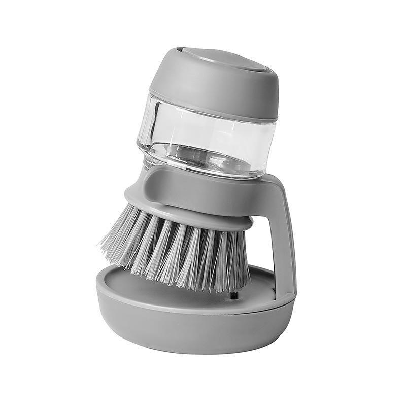 Press-Down Dish Brush with Soap Dispenser – Kitchen Sink Scrub Brush