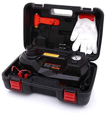 Electric car jack kit 3-in-1 with impact wrench and tire inflator