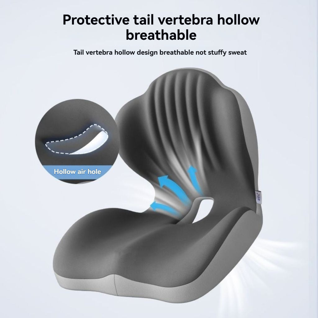 Posture Seat Cushion with Lumbar Support – Memory Foam for Office & Car