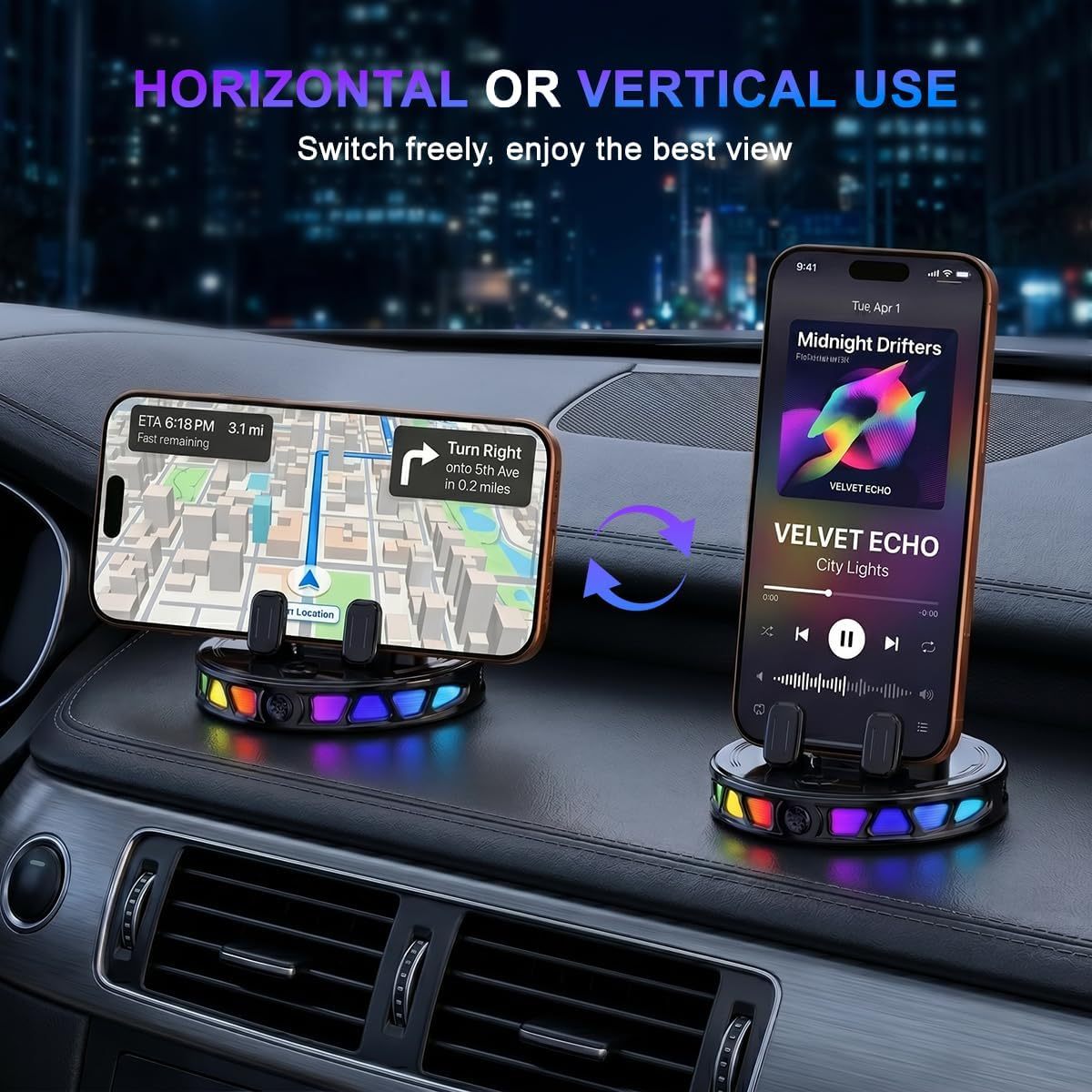 Wireless Car Charger Mount – 15W Fast Charge Suction Cup Dashboard Holder with 360° Rotation