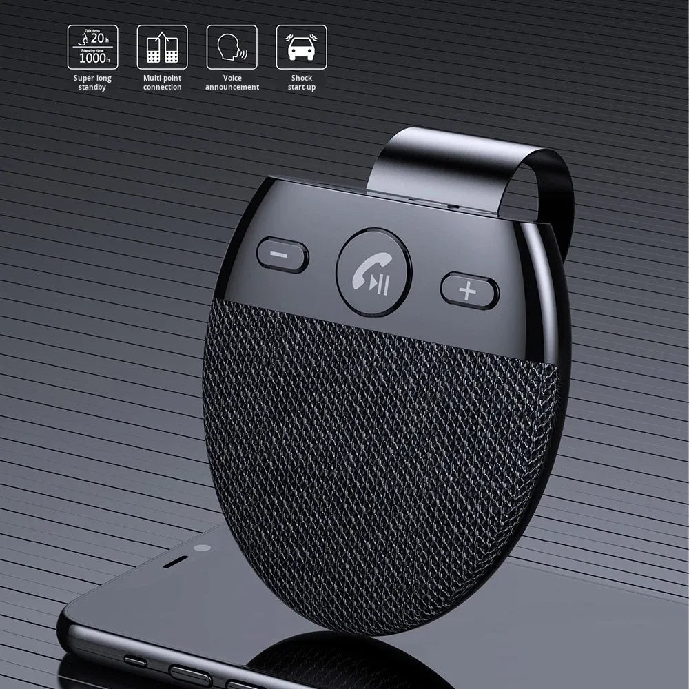 Bluetooth Hands-Free Car Kit – Sun Visor Speaker with Voice Prompts