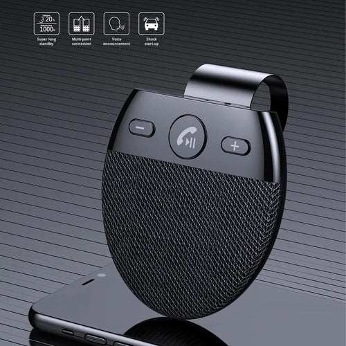 Bluetooth Hands-Free Car Kit – Sun Visor Speaker with Voice Prompts