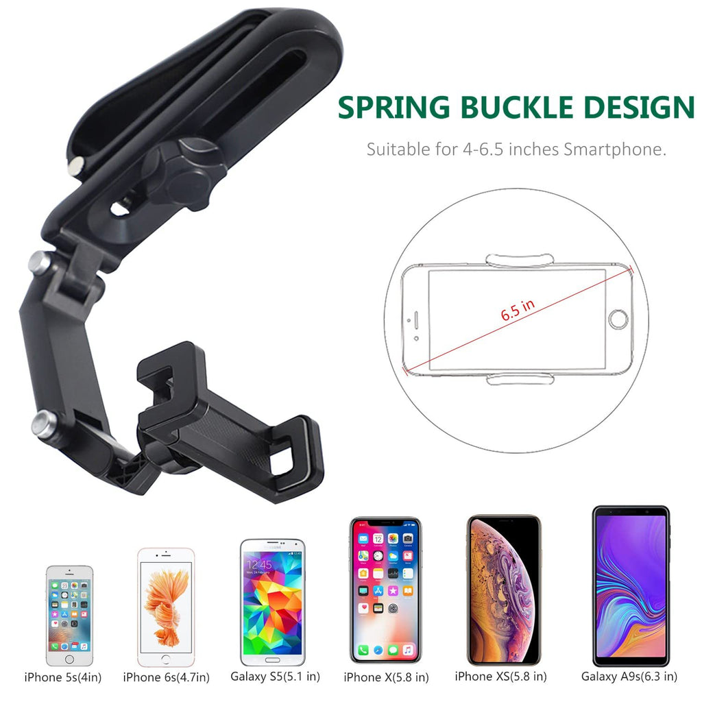 Sun visor phone holder for car