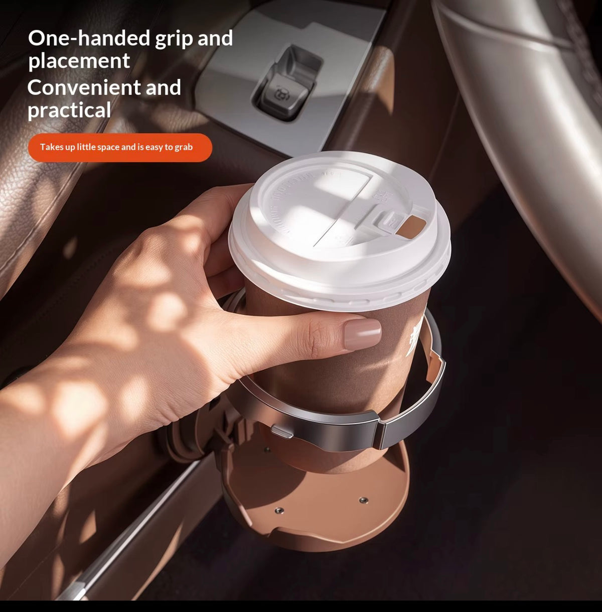 Foldable Car Door Cup Holder – Clip-On Drink Holder for Cups, Bottles & Snacks