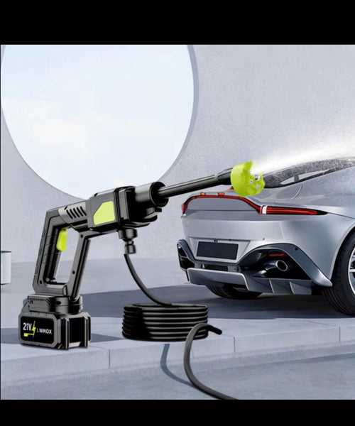 Cordless Pressure Washer washing a car