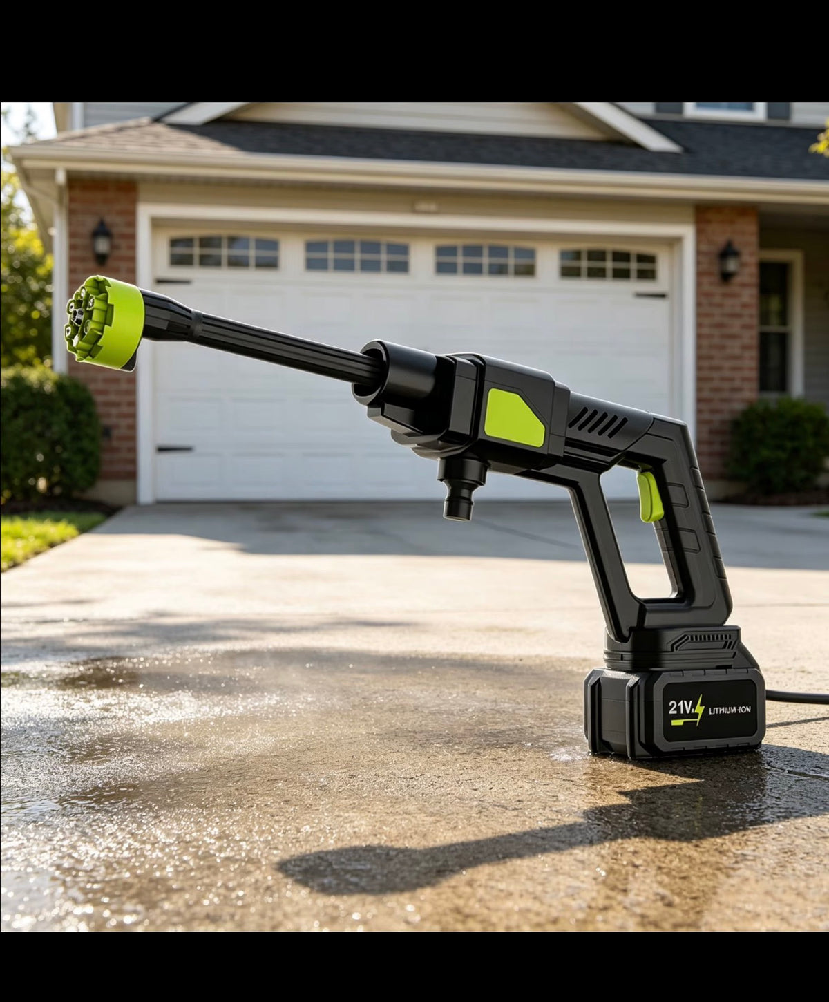 Cordless Pressure Washer on a driveway