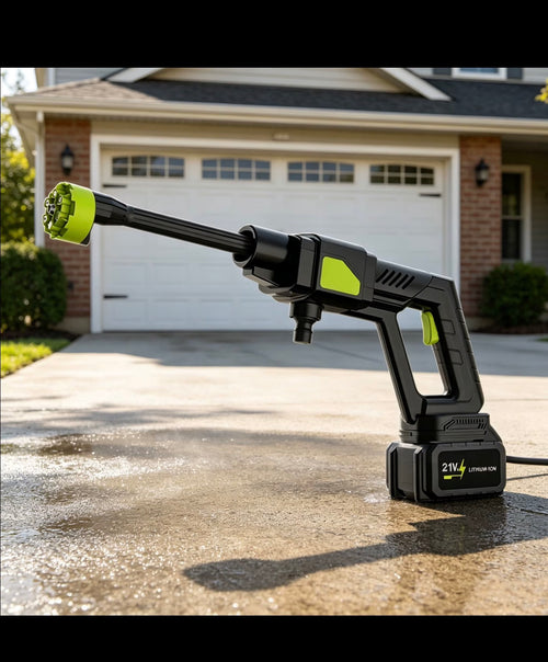 Cordless Pressure Washer on a driveway